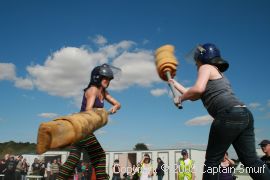 Jousting on a slippery pole